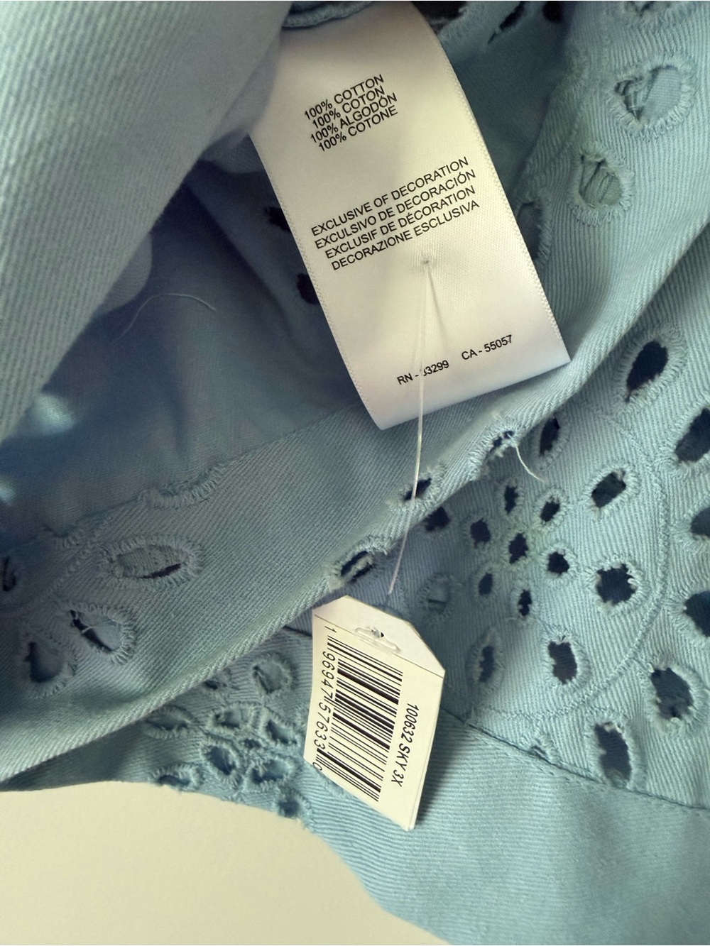 Light Blue Eyelet Button-Front Jacket - Picture 5 of 5
